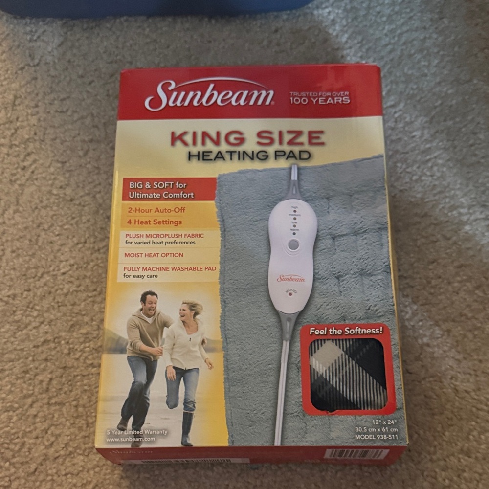 Sunbeam Red and White Heating Pad